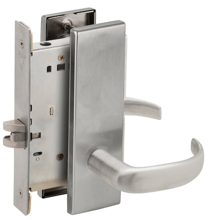 Schlage Grade 1 Passage Latch Mortise Lock, 17 Lever, N Escutcheon, Satin Chrome Finish, Field Reversible L9010 17N 626